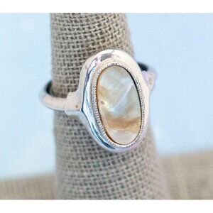 Vintage Art Deco Elegance Mirror Ring | Silver Tone Ring | Size 6.5 | Avon | J13